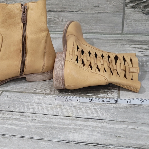 BASKE California "Cactus" Leather Woven Lattice Pattern Zip-Up Ankle Boots - Picture 16 of 16